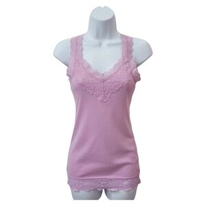 🎉✨SOLD✨🎊 - Mossimo Supply Co. Pink Lavender Laced Racerback Tank Top Size XS